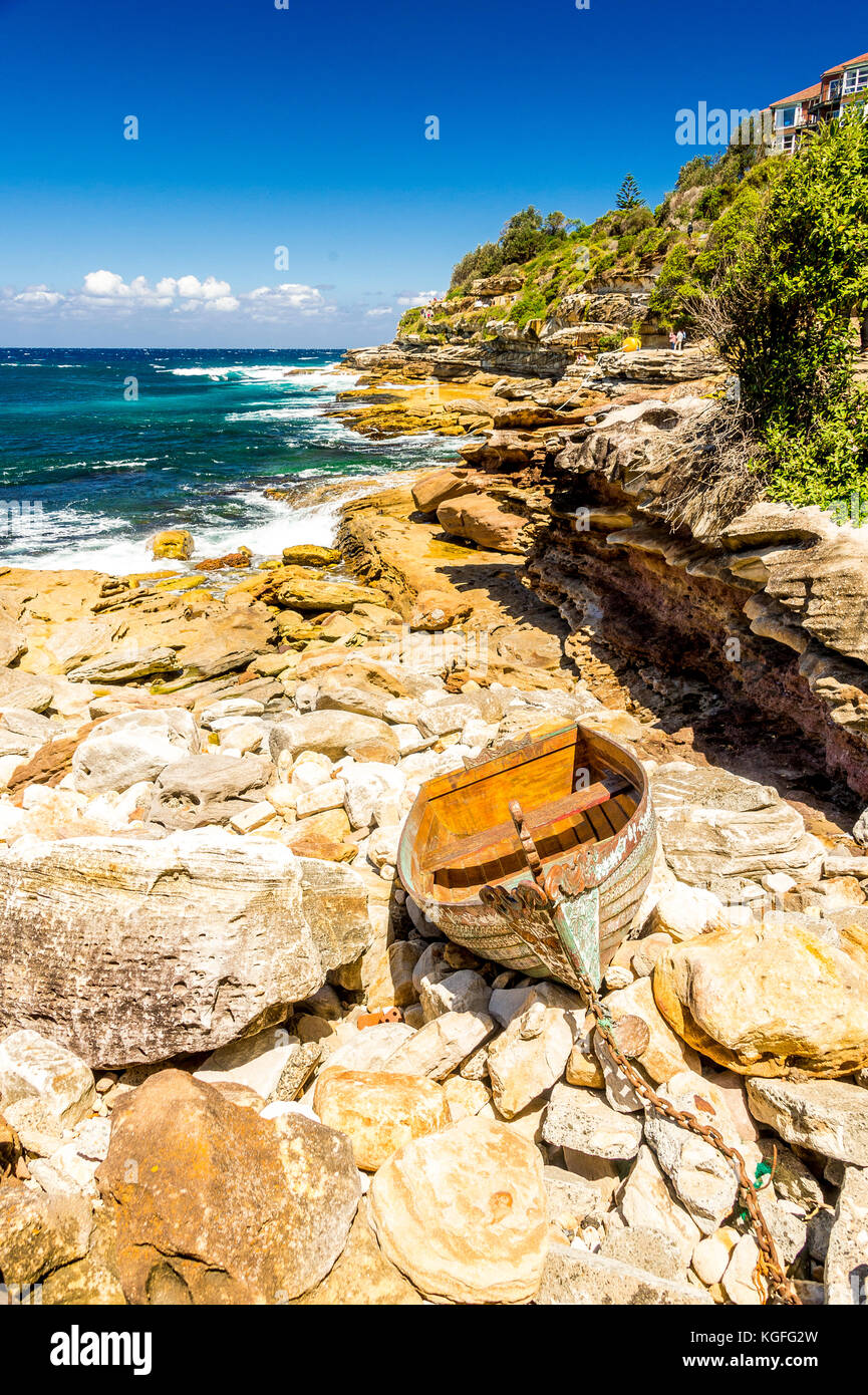Il 2017 le sculture del mare vicino a Bondi Beach a Sydney, NSW, Australia Foto Stock