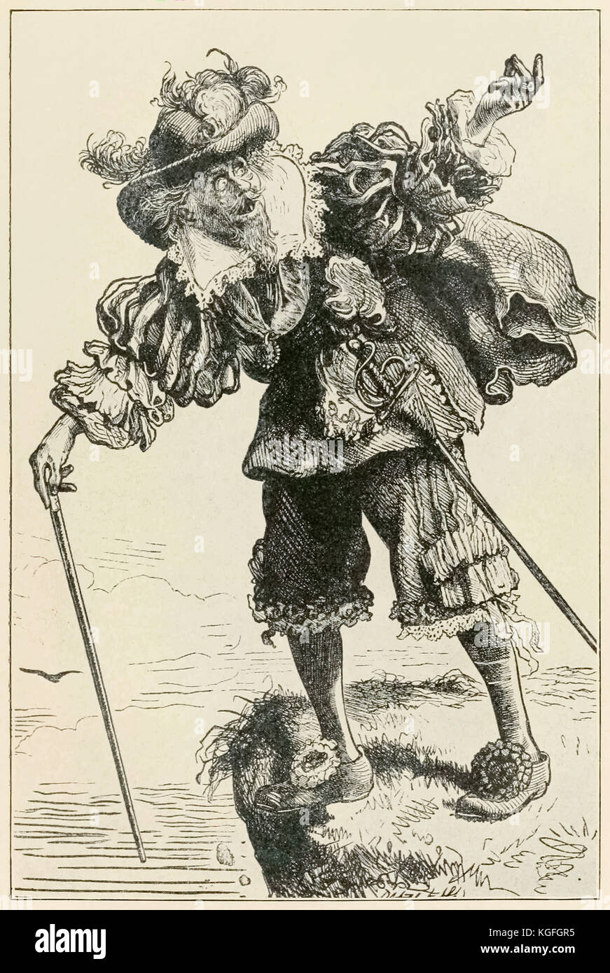 "Ateo ridere del cristiano e la speranza' da 'Pellegrino la progressi da questo mondo per ciò che è a venire" di John Bunyan (1628-1688) illustrazione di Thomas Dalziel (1823-1906). Vedere ulteriori informazioni qui di seguito. Foto Stock