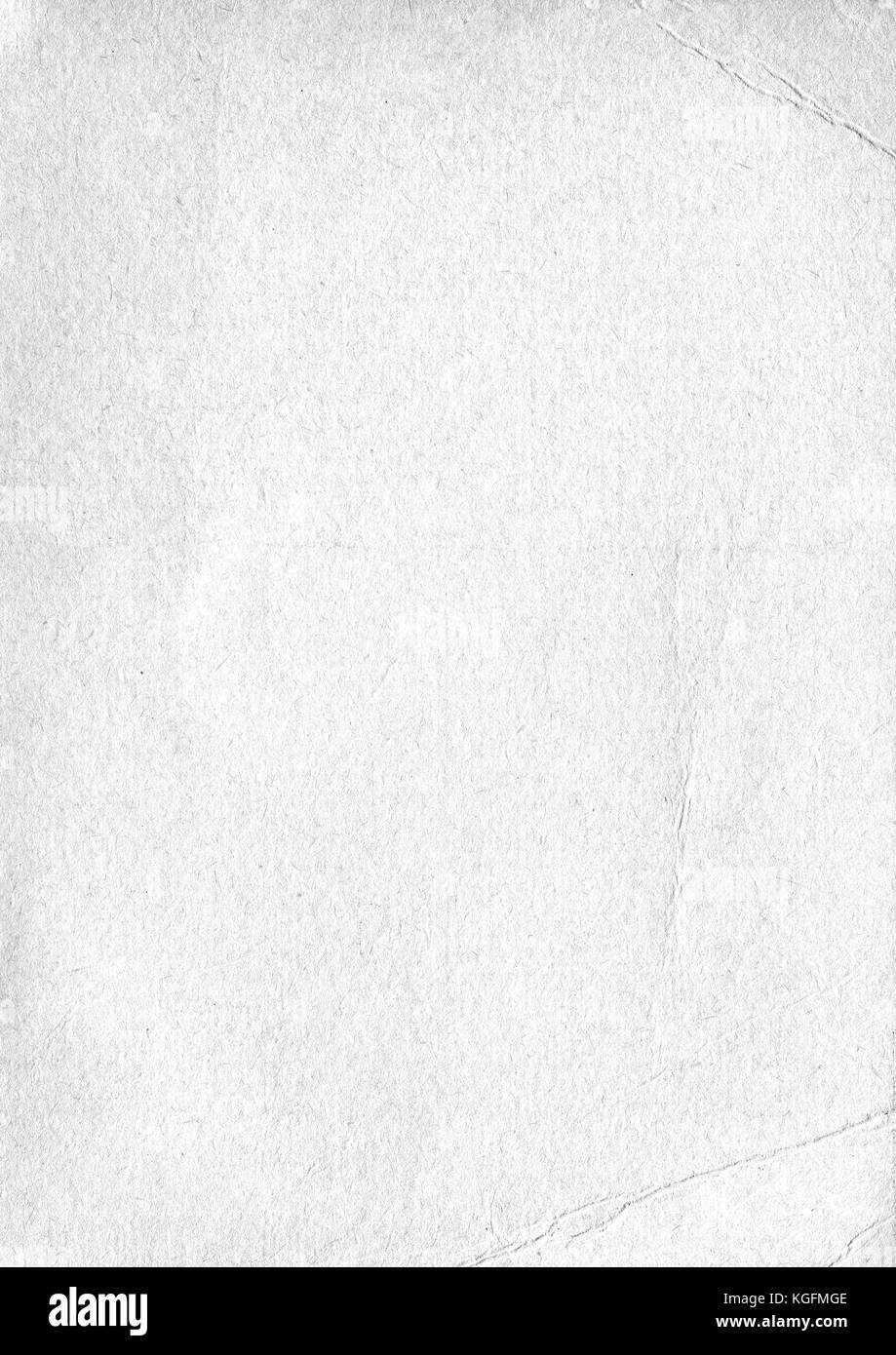 Il vuoto bianco verticale grunge vecchio classico carta texture di sfondo del foglio Foto Stock
