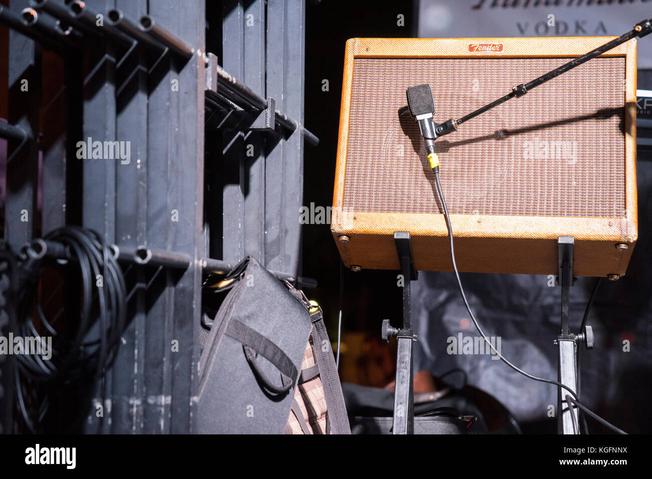 College Park jazz Fest 2017 amp e microfono sul palco Foto Stock