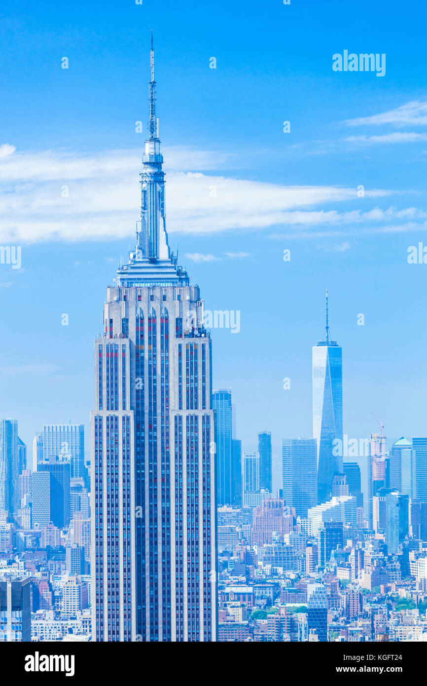 Stati Uniti New York new york New York skyline skyline di manhattan Empire State building Foto Stock