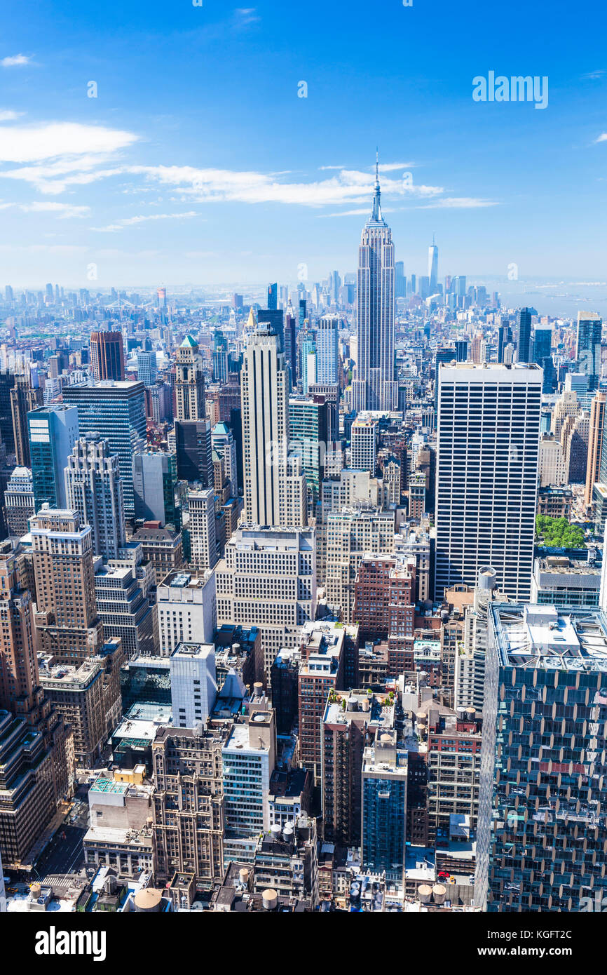 Stati Uniti New York new york New York skyline skyline di manhattan Empire State building Foto Stock