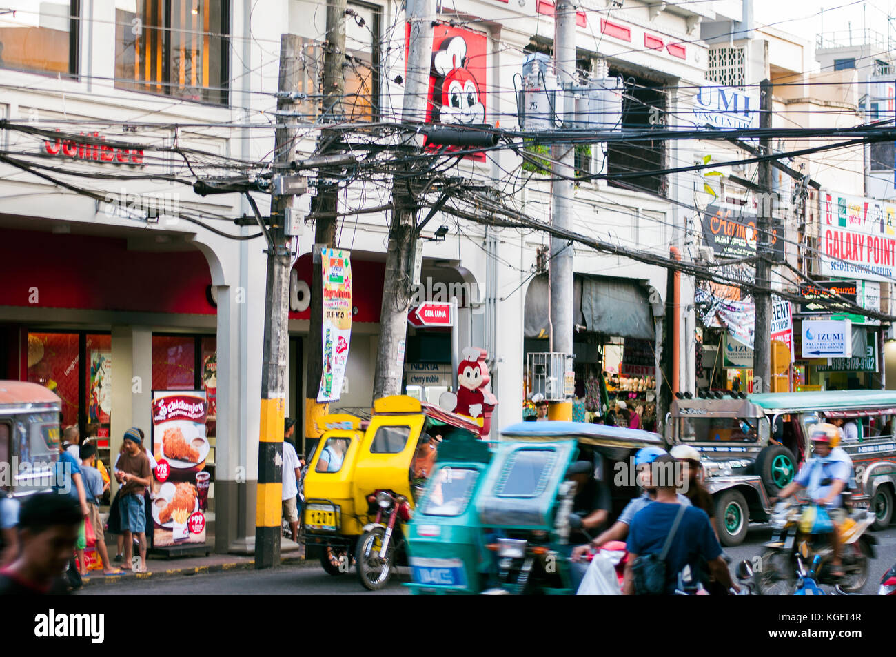 Elias angeles street scene, Naga City, camarines sur, bicol, Filippine Foto Stock