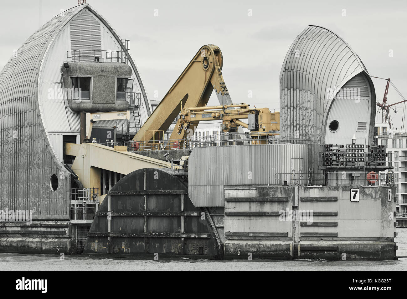 Thames Barrier, Greenwich, Londra Foto Stock