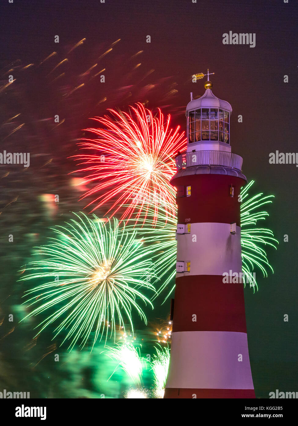 Plymouth Hoe fuochi d'artificio Foto Stock