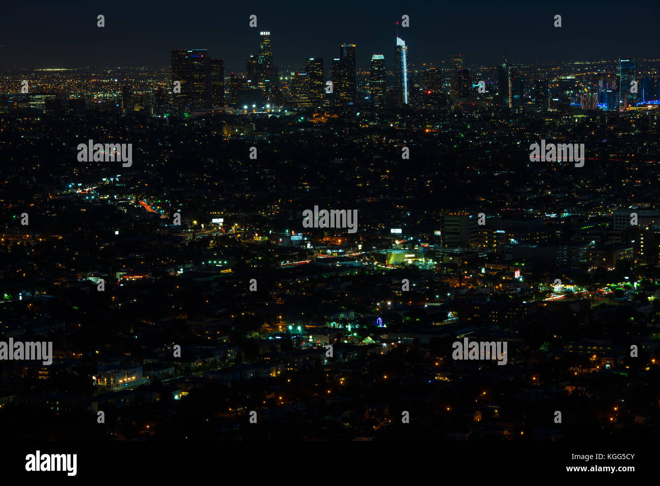 Los Angeles City di notte Foto Stock