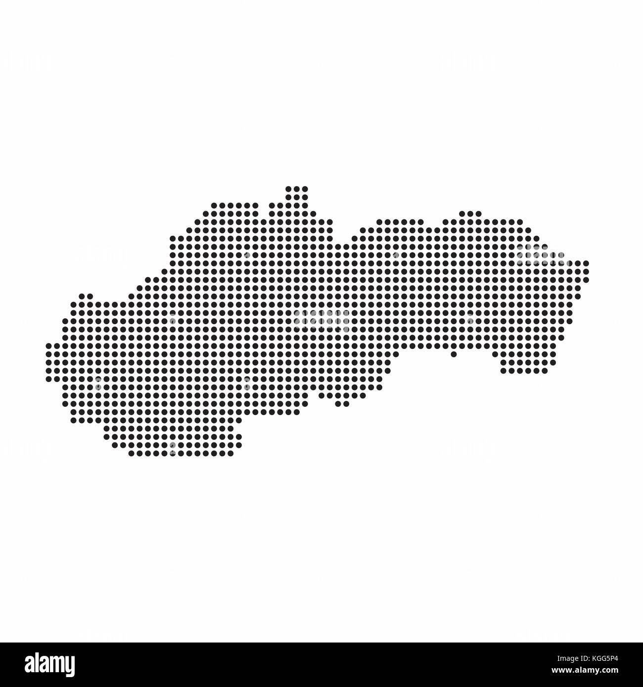 La Slovacchia paese mappa fatta da abstract halftone pattern a punti Illustrazione Vettoriale