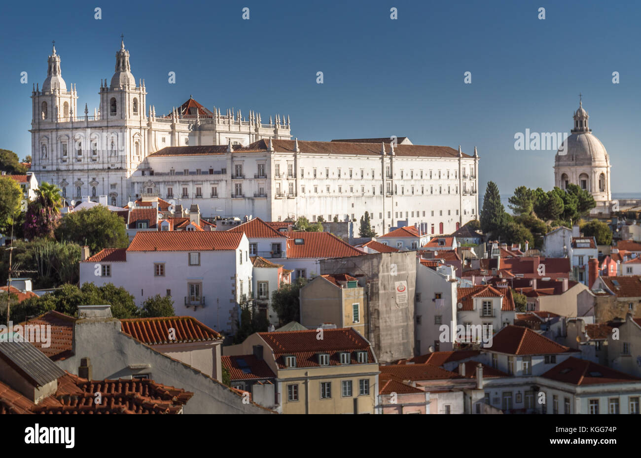 Facciata della chiesa di Sao Vicente de Fora chiesa di Lisbona, Portogallo Foto Stock