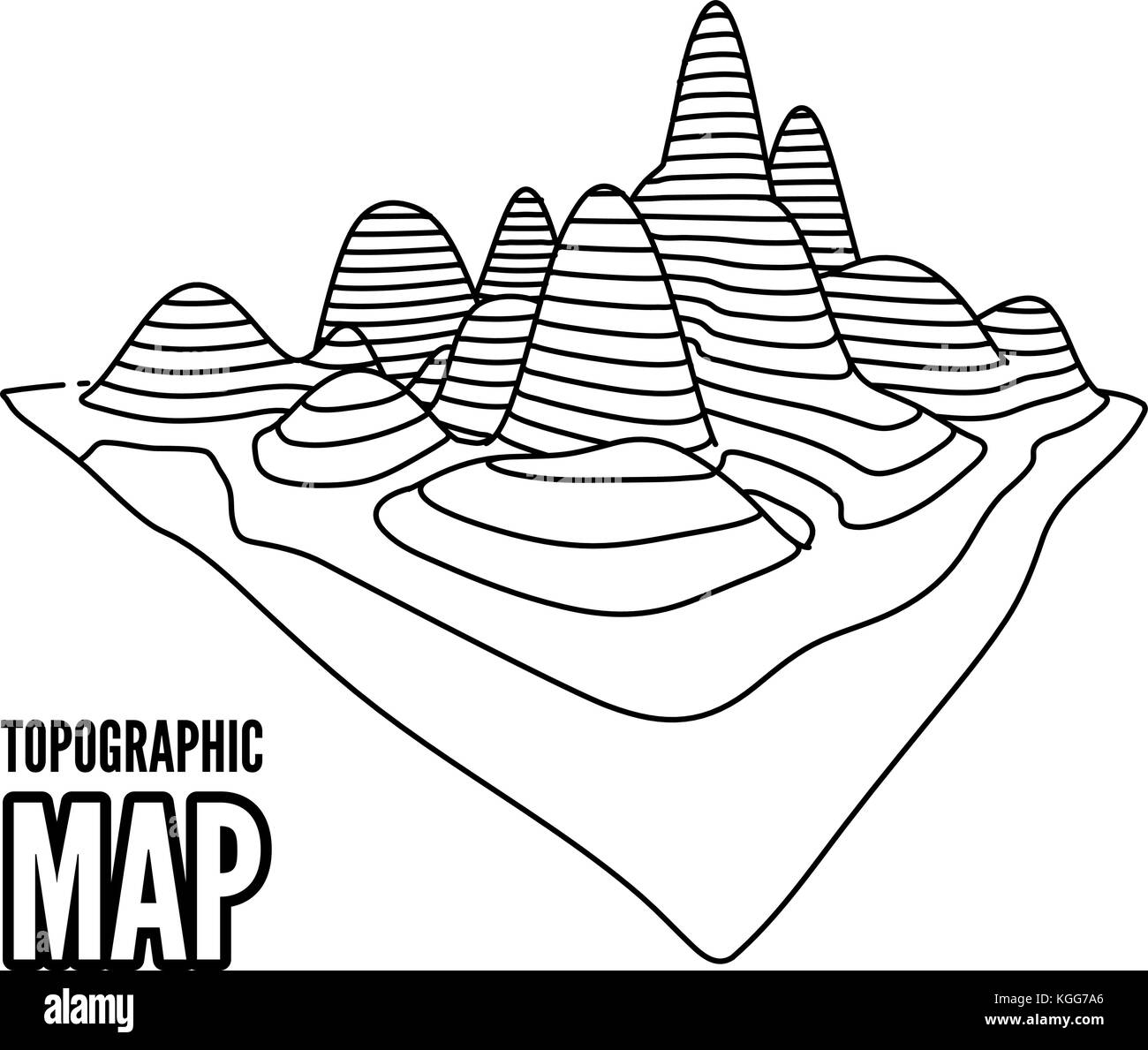 Mappa topografica della località, illustrazione vettoriale Illustrazione Vettoriale