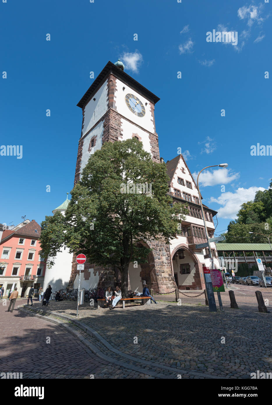 Porta Schwabentor a Friburgo in Breisgau (Germania) Foto Stock