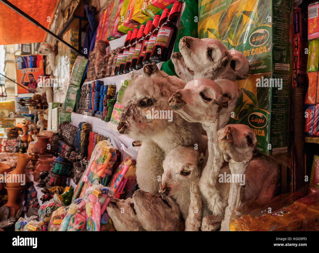 Mercato delle streghe, La Paz, Bolivia Foto Stock