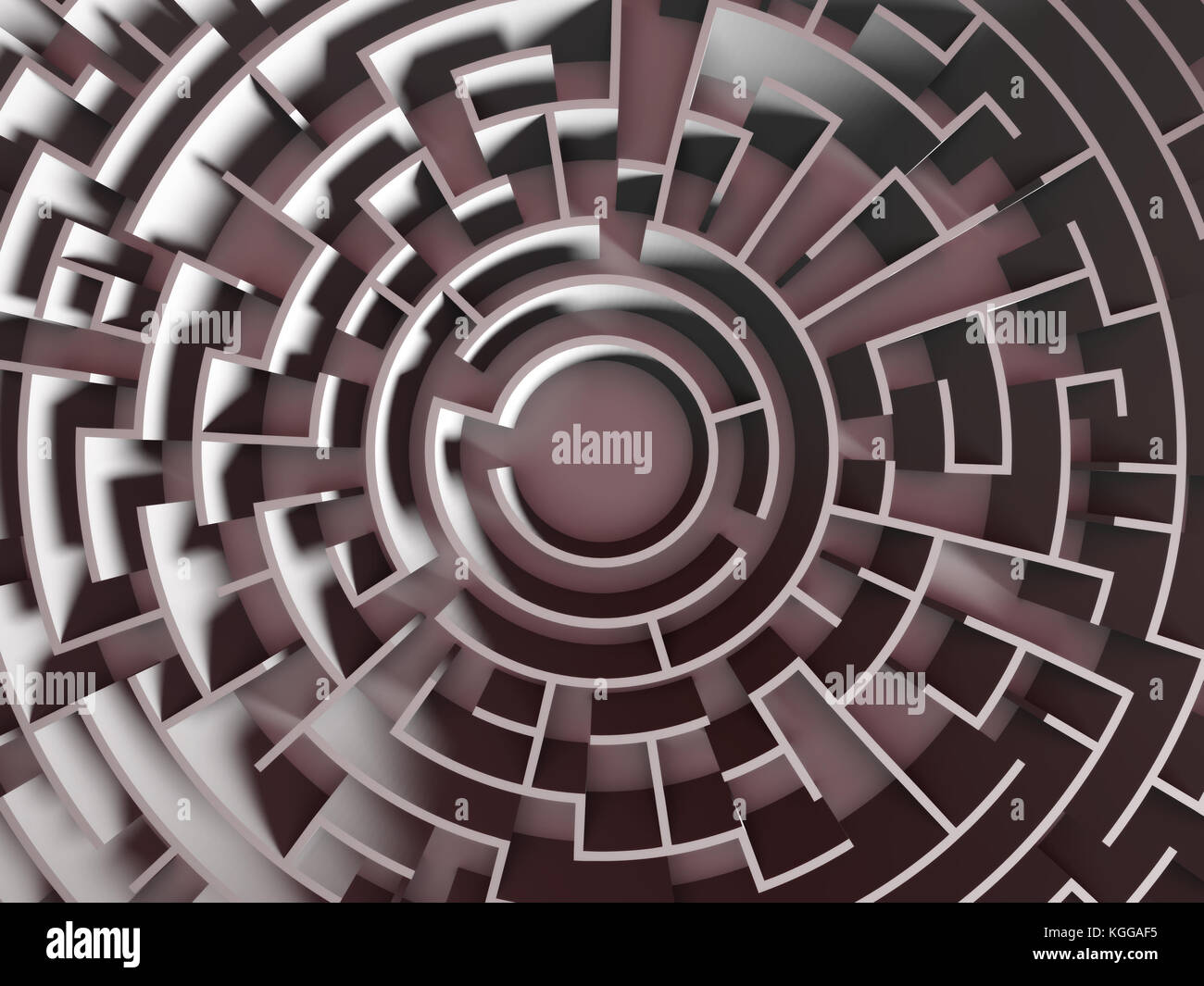 Enorme labirinto circolare struttura (3d'illustrazione) Foto Stock