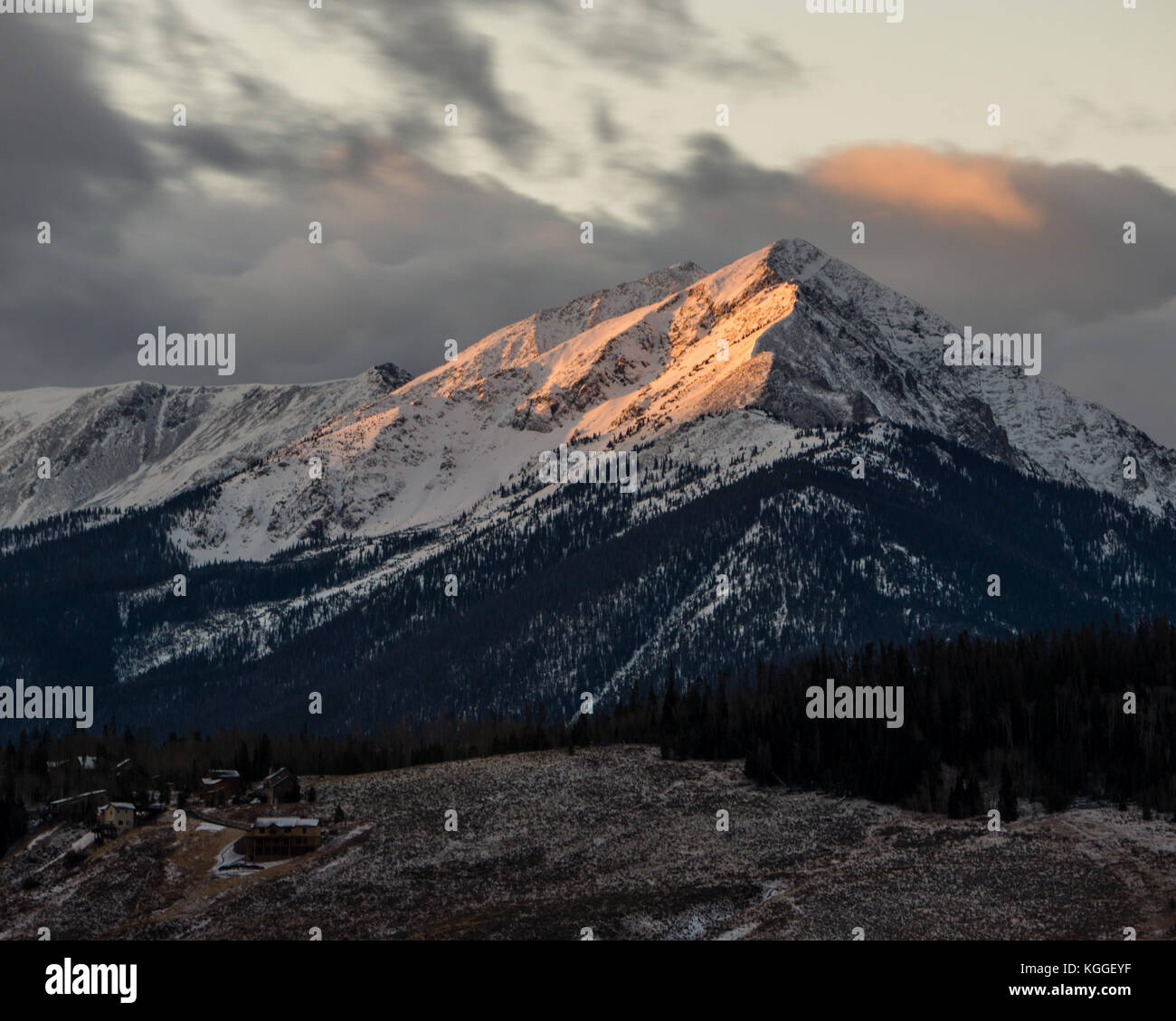 Sunrise in silverthorne, colorado. Foto Stock