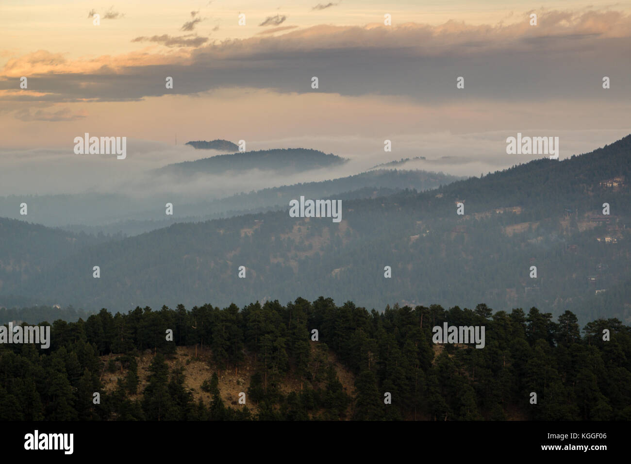 Da alderfer/tre sorelle park - evergreen, colorado. Foto Stock