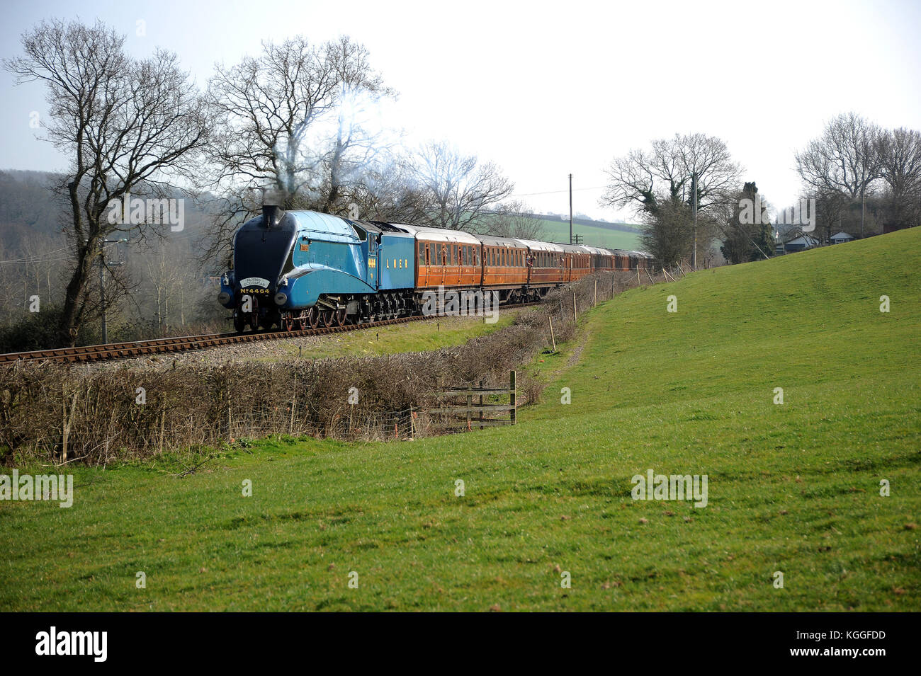 4464 "tarabuso' lascia hampton loade con un kidderminster - bridgnorth servizio. Severn Valley Railway. Foto Stock