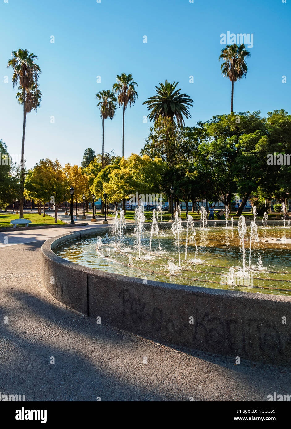 Plaza Pedro del Castillo, Mendoza, Argentina Foto Stock