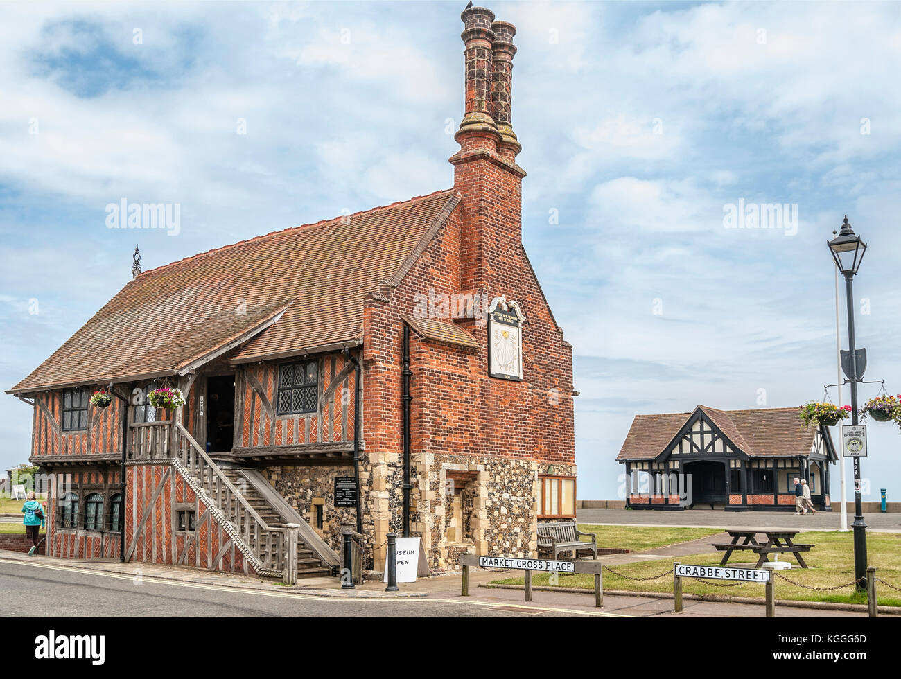 Moot Hall ad Aldeburgh, una città costiera di Suffolk, East Anglia, Inghilterra Foto Stock