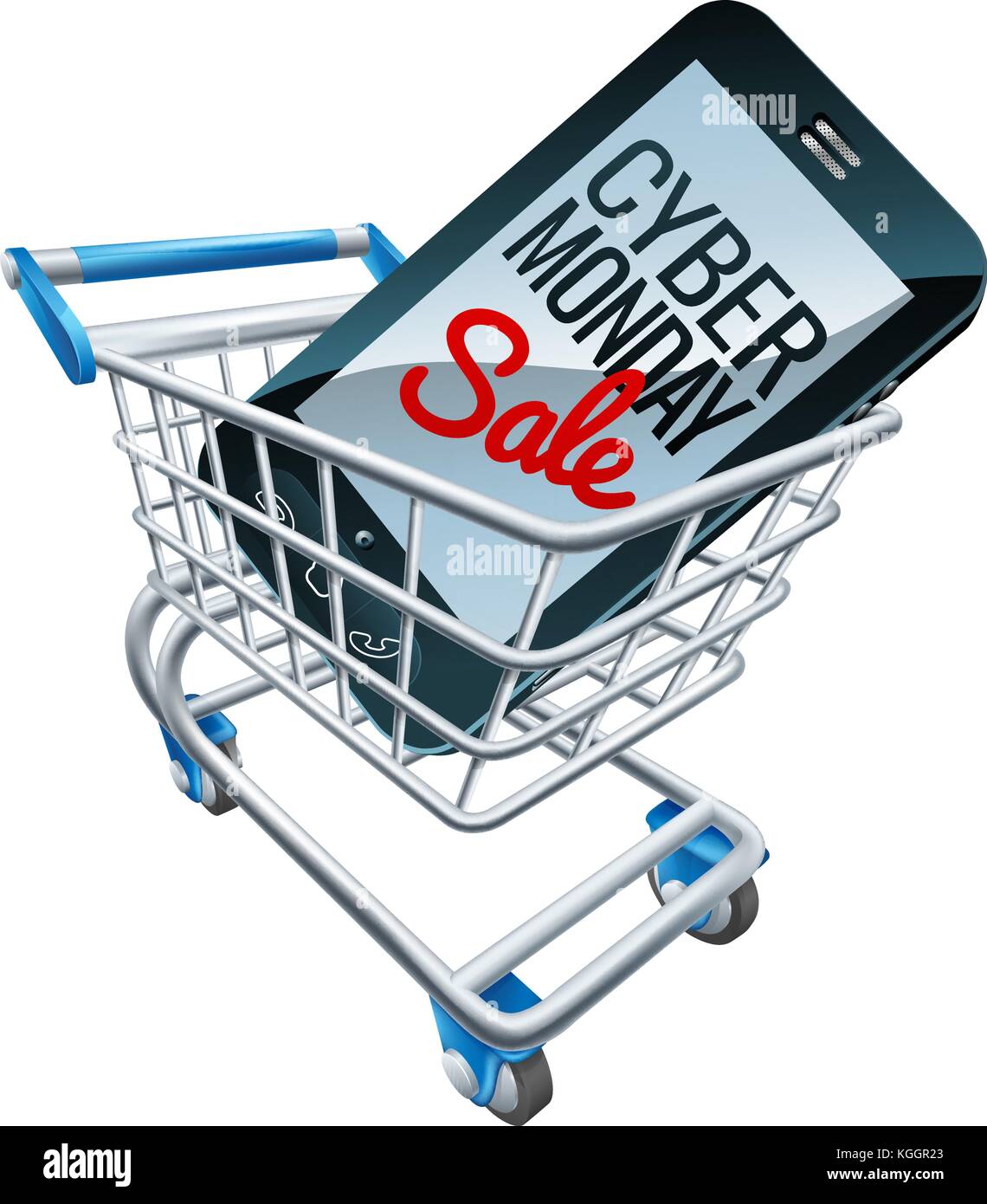 Cartellonistica per cellulare con vendita Cyber Monday Illustrazione Vettoriale