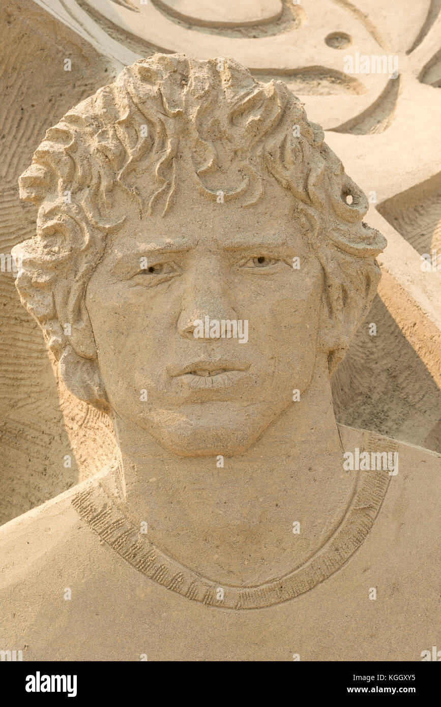 La scultura di sabbia di Terry Fox Foto Stock