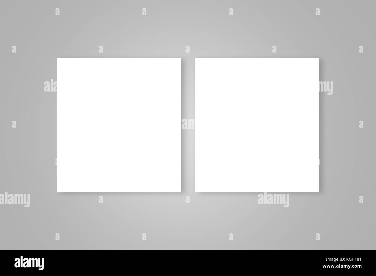 Nero rettangolare e realistiche e la fotografia di un telaio con spazio copia mock up su sfondo grigio. Foto Stock