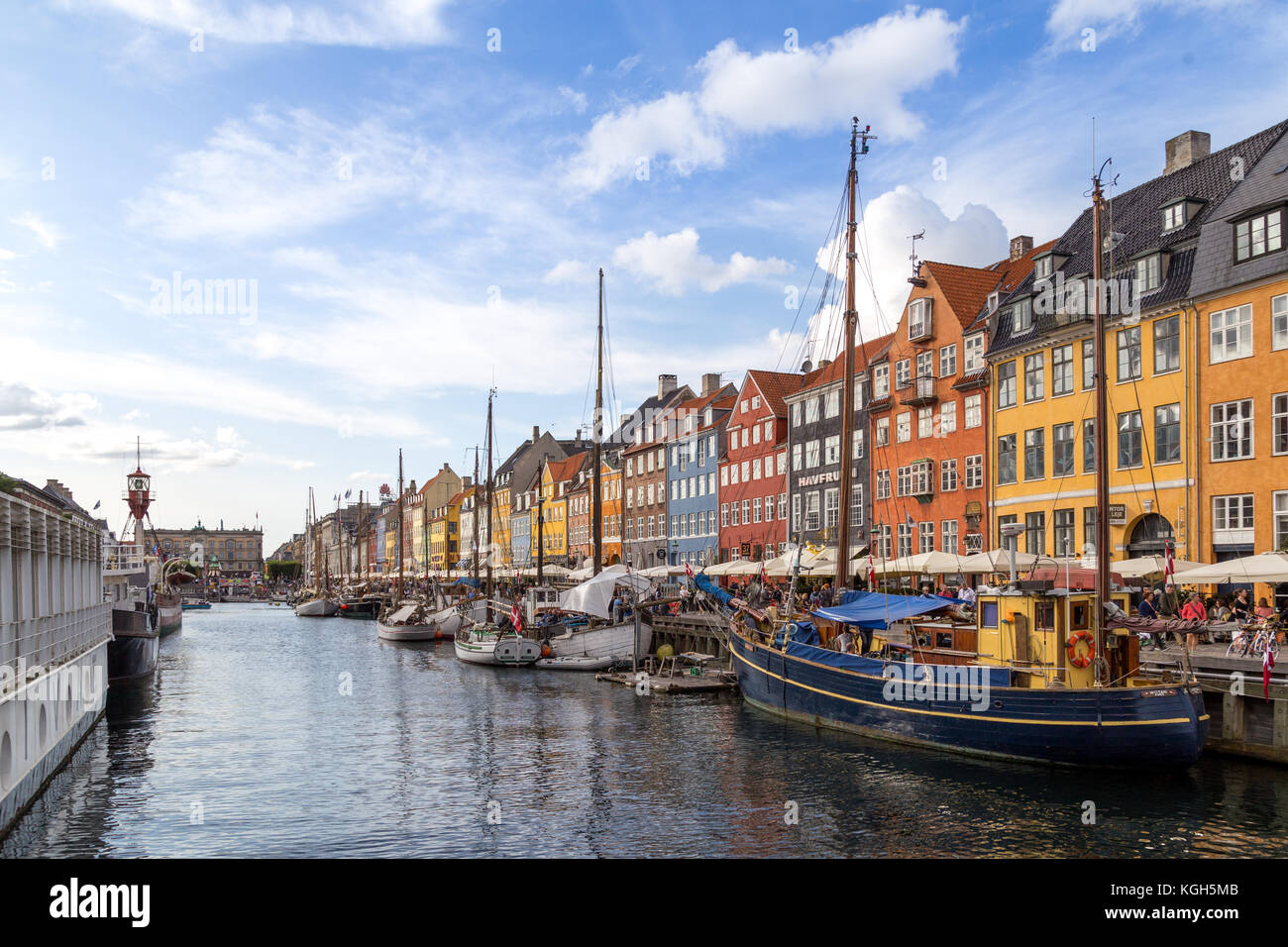 Porto di Nyhavn a Copenaghen, Danimarca Foto Stock