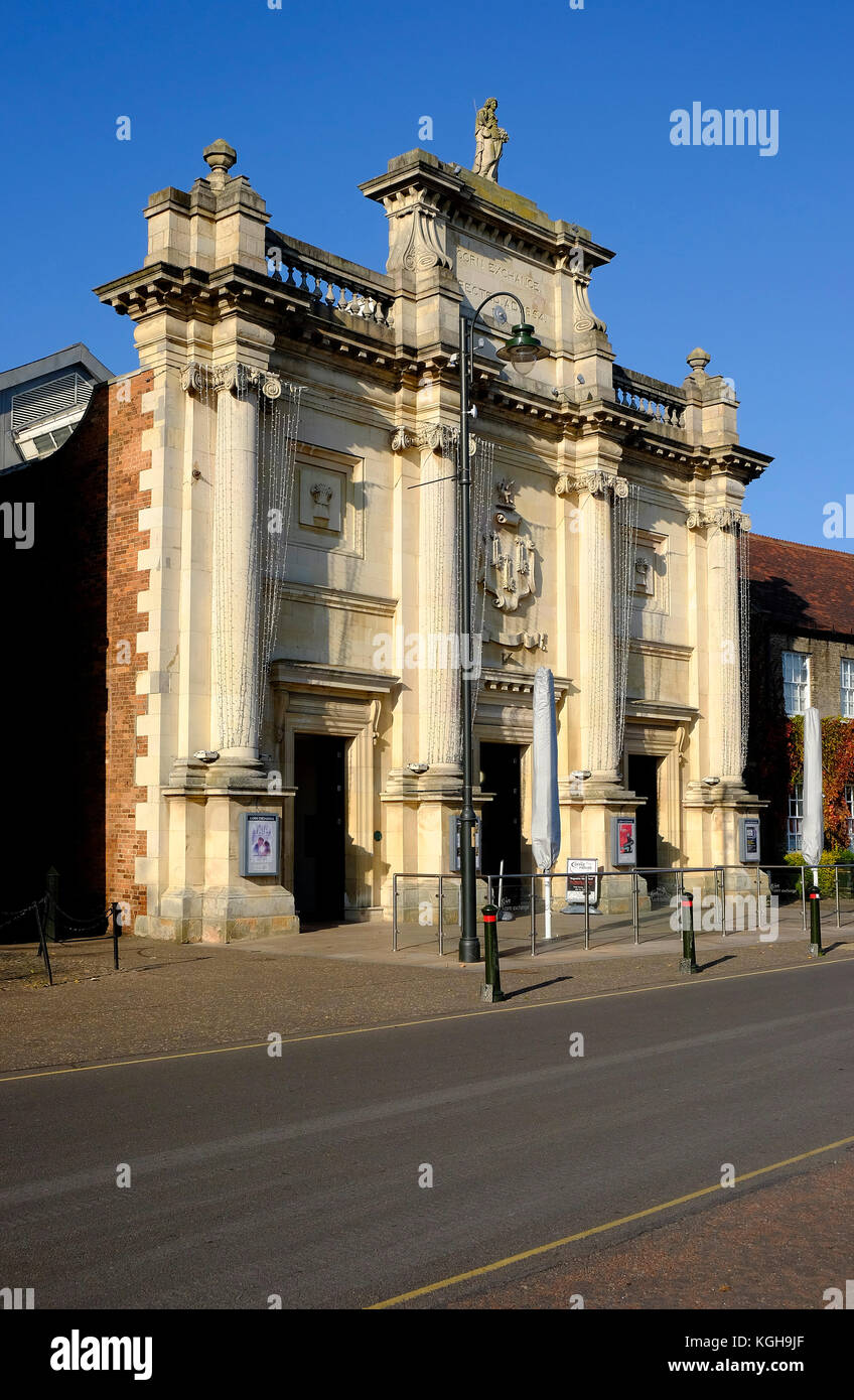 Vecchio corn exchange building, King's Lynn, west Norfolk, Inghilterra Foto Stock