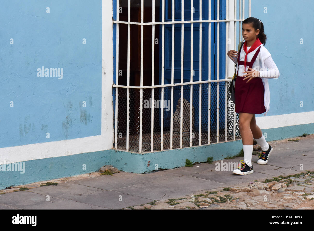 La scolaretta, Trinidad, Cuba Foto Stock