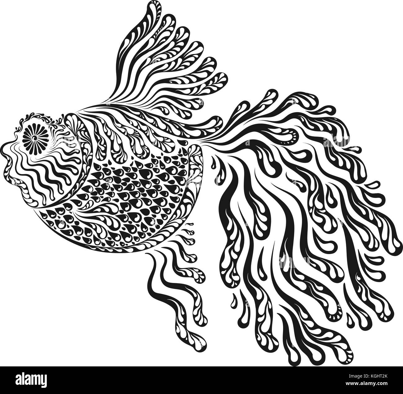 Immagine decorativa di pesci rossi Illustrazione Vettoriale