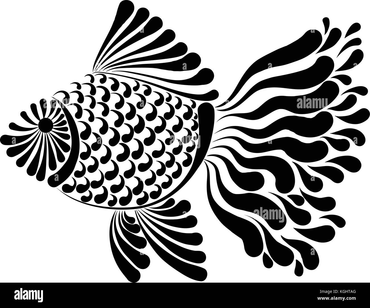 Immagine decorativa di un fantastico pesce Illustrazione Vettoriale