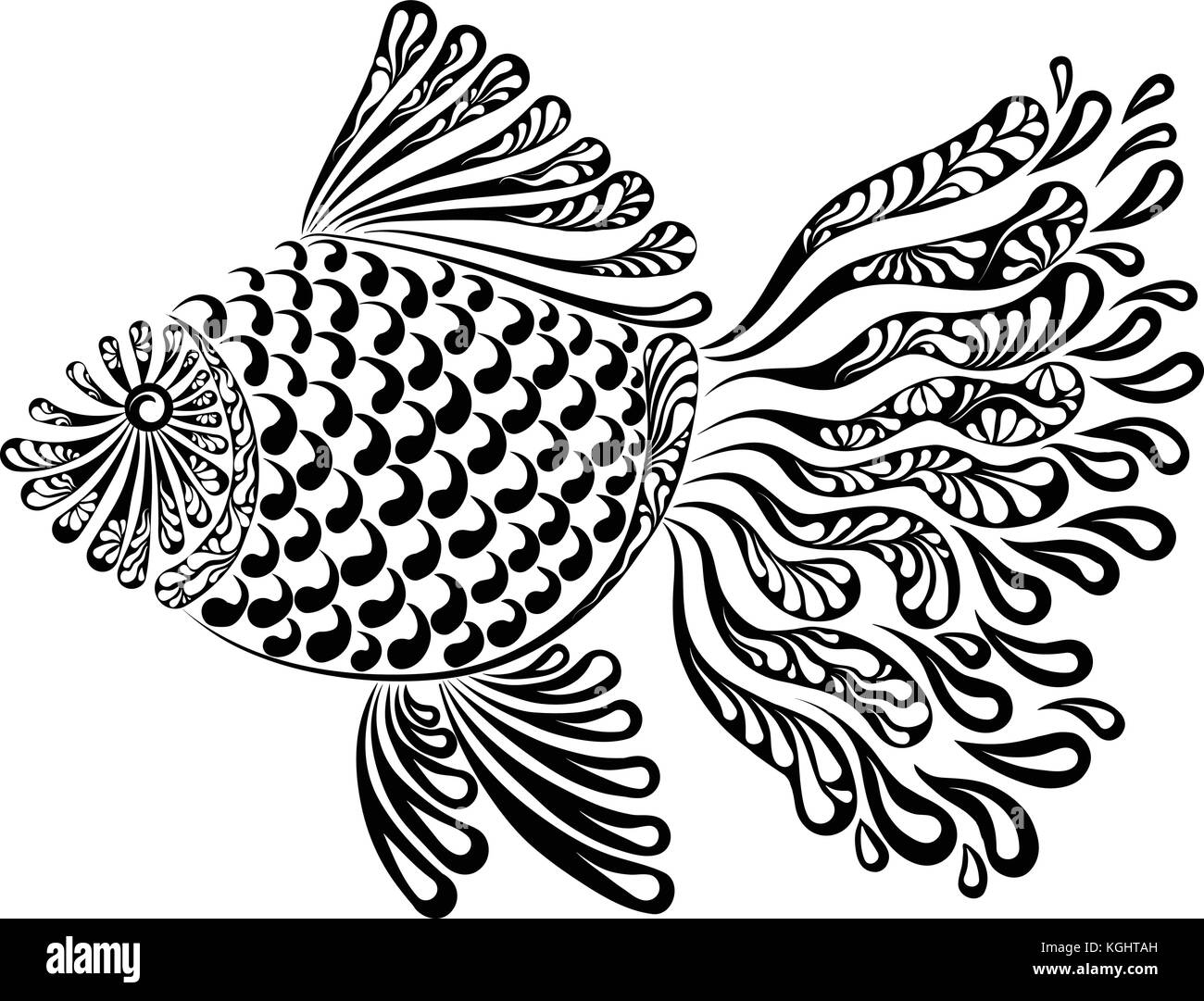 Immagine decorativa di un fantastico pesce Tutina in rete Illustrazione Vettoriale