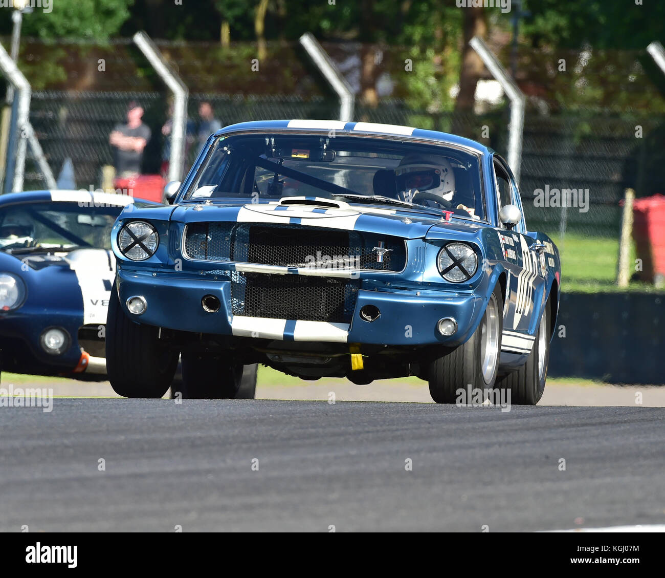 Larry Tucker, Ford Shelby Mustang 350 GTR, Bernies V8s, American Speedfest V, Brands Hatch, giugno 2017, automobili, Autosport, auto, il circuito da corsa, e Foto Stock