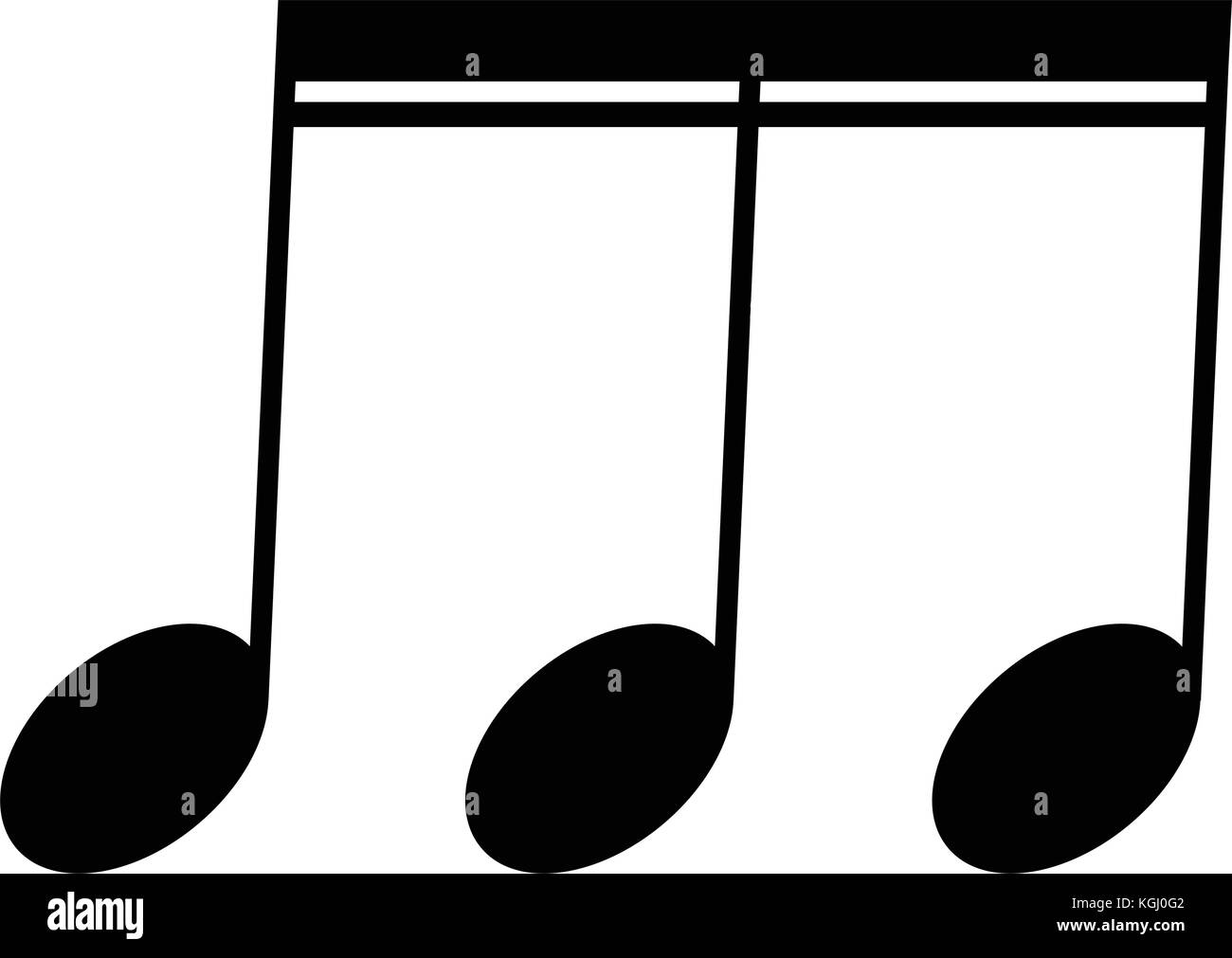 Isolato nota musicale Illustrazione Vettoriale