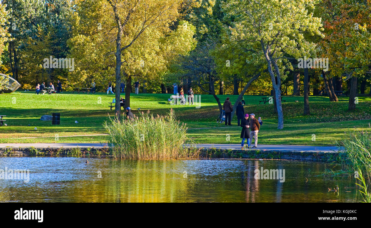 Lac des ruote orientabili, Parc du Mont Royal, Montreal, Canada Foto Stock