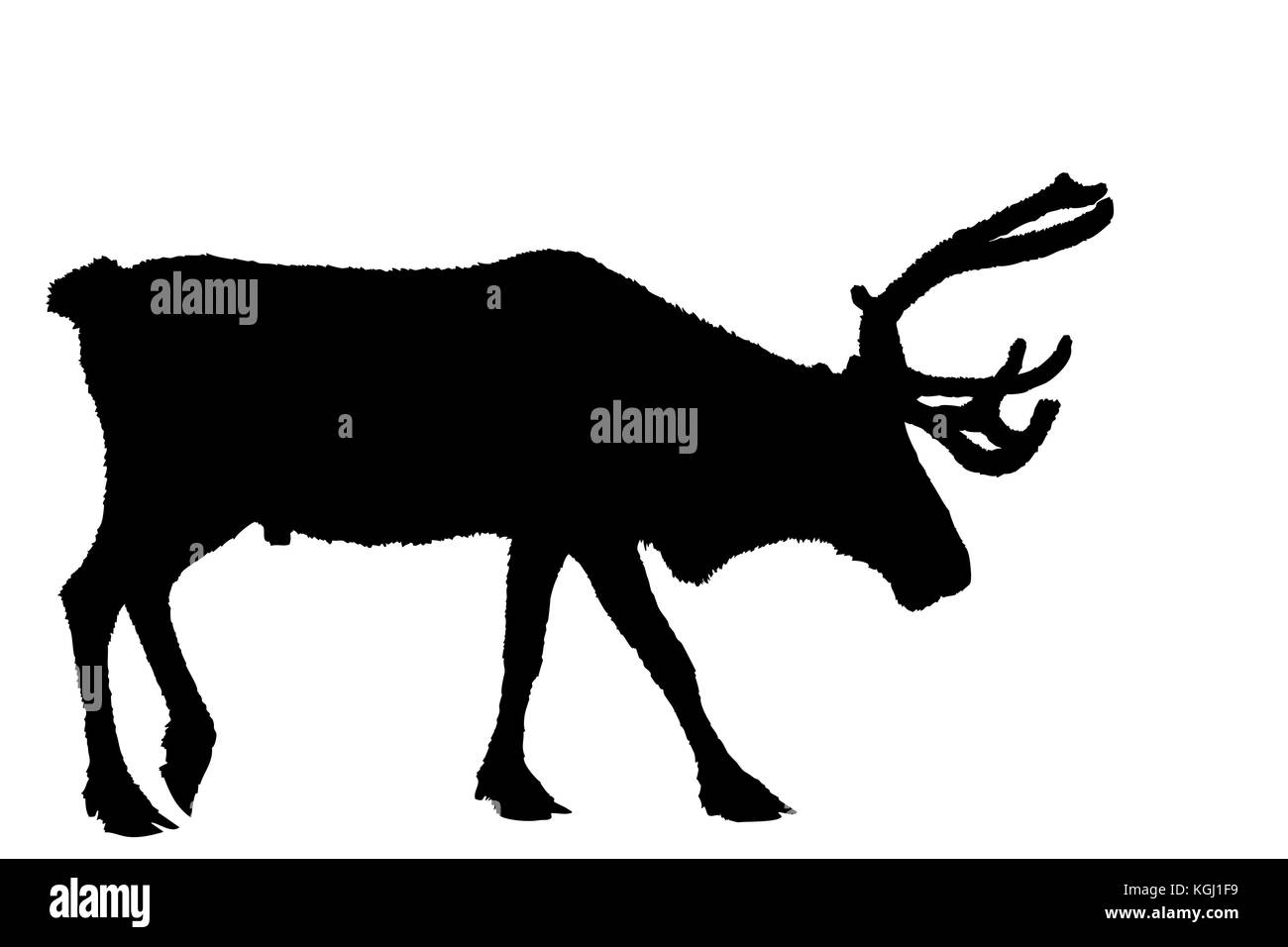Il cervo nero su bianco , simbolo del nuovo anno, natale Foto Stock