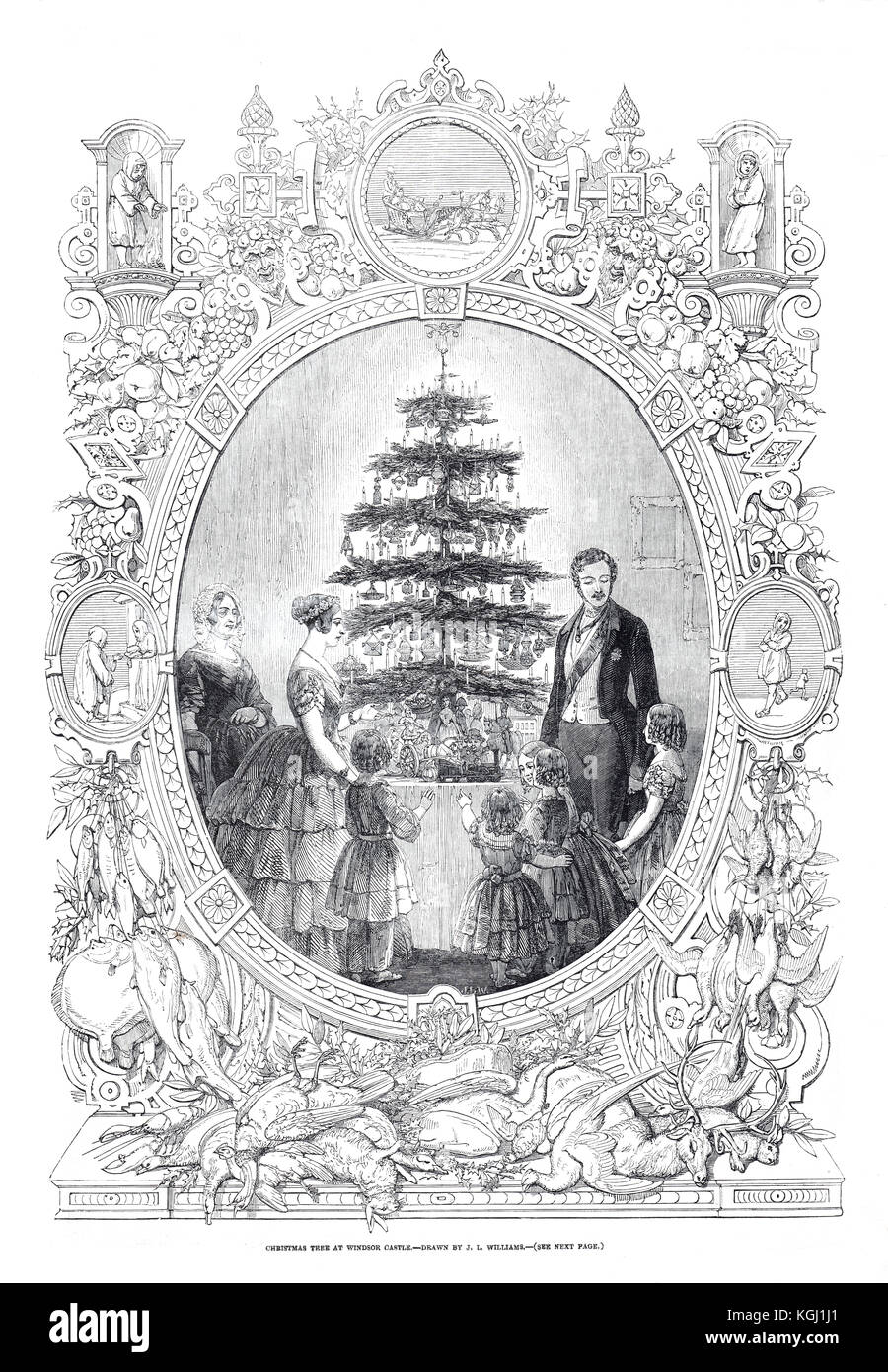 Victoria & Albert Museum & Albero di Natale 1848 Foto Stock