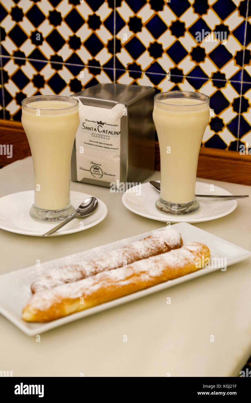 Horchata e Farton Valencia Spagna Foto Stock