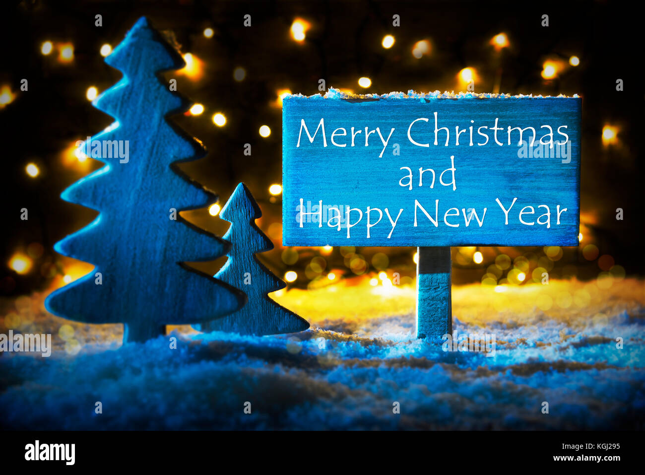Blue Tree, buon Natale e felice anno nuovo Foto Stock