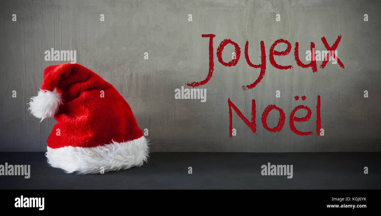 Santa hat, joyeux noel significa buon natale Foto Stock