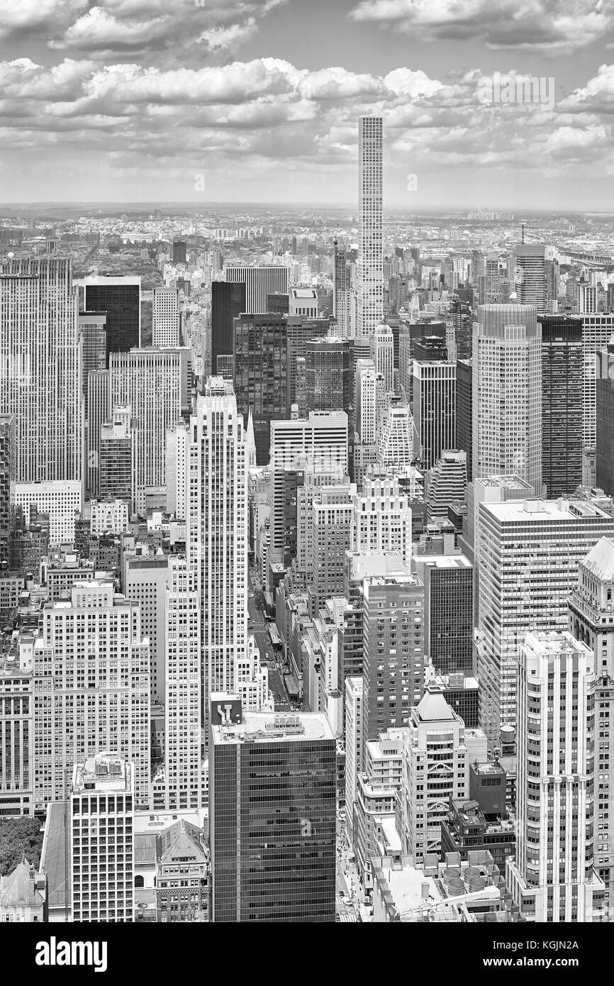 Immagine in bianco e nero di New York skyline della città, stati uniti d'America. Foto Stock