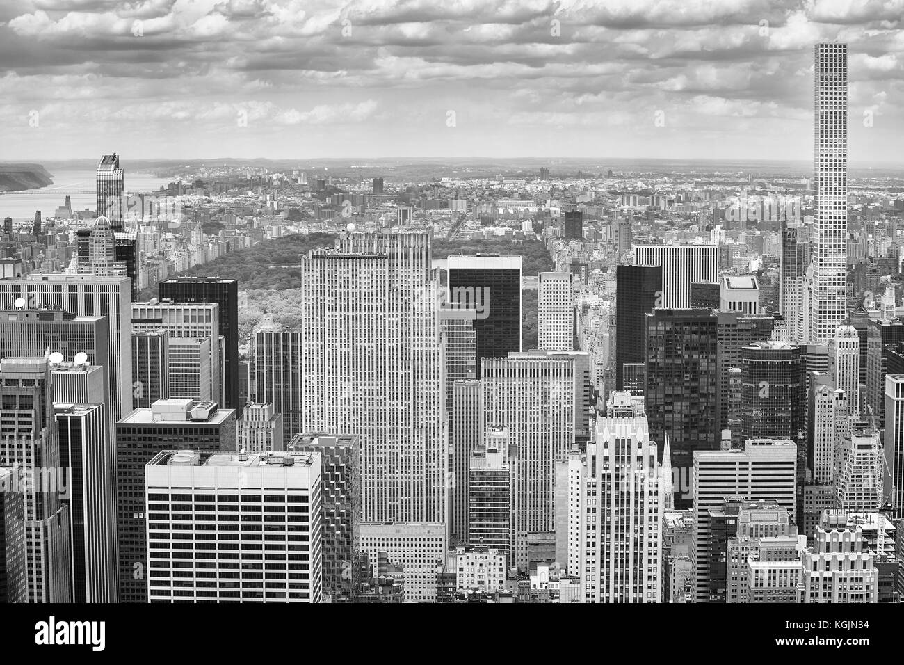 Immagine in bianco e nero di New York skyline della città, stati uniti d'America. Foto Stock