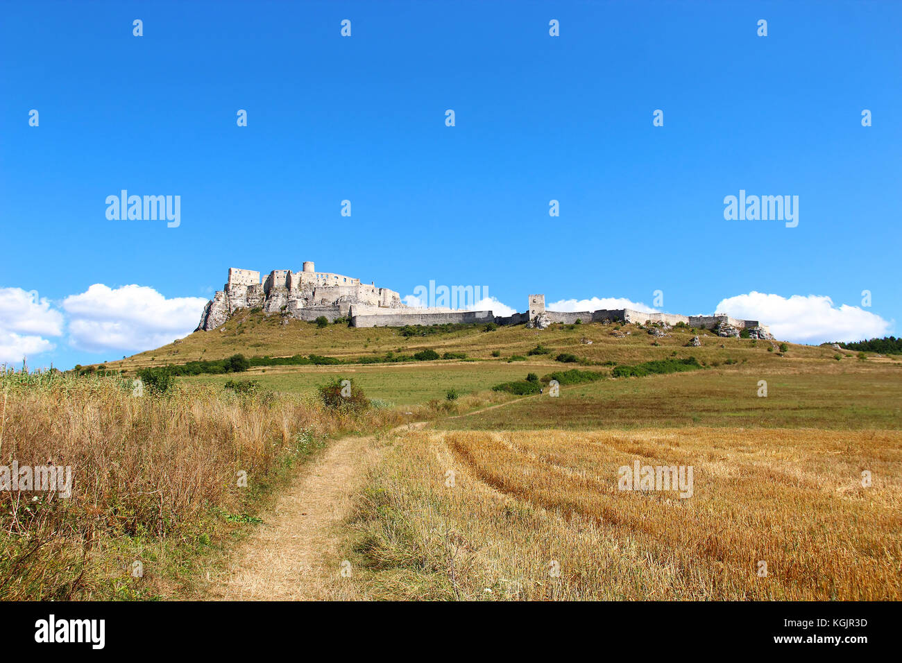 Castello di Spis, (spissky hrad) in Slovacchia, uno dei castelli più grandi in Europa Foto Stock