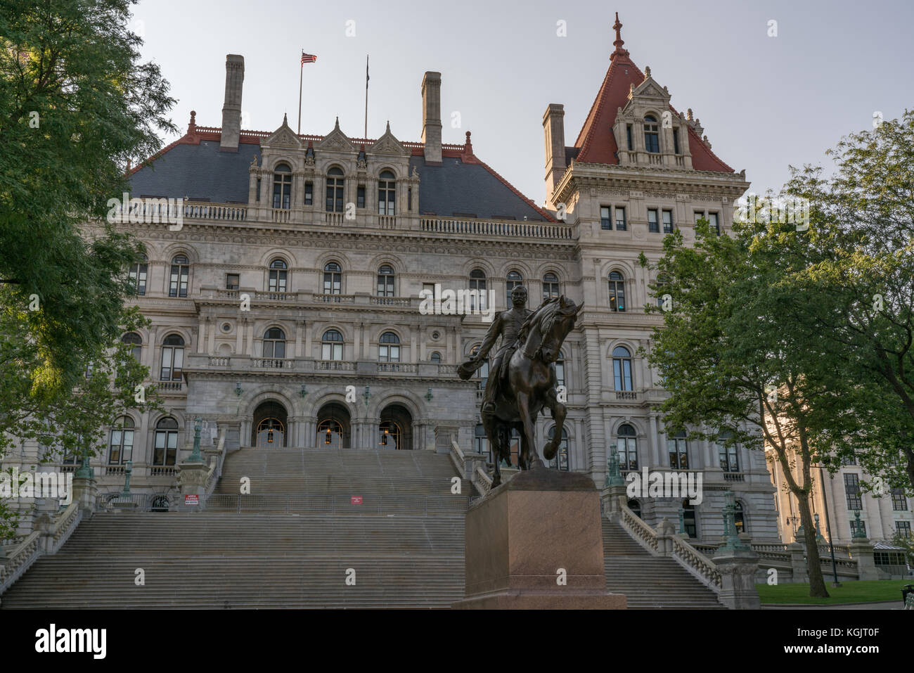 New York State Capitol Building da east capitol park in albany new york Foto Stock