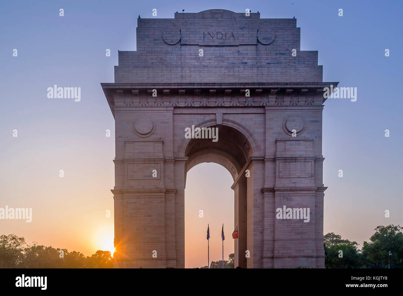Tramonto sull'India Gate, nuova Delhi, India Foto Stock