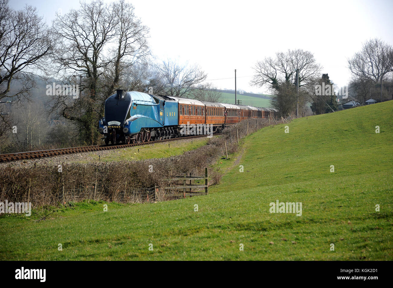 4464 "tarabuso' lascia hampton loade con un kidderminster - bridgnorth servizio. Severn Valley Railway. Foto Stock