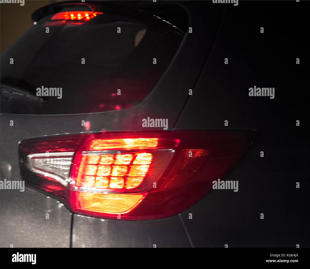 L'arresto di auto-luci Foto Stock