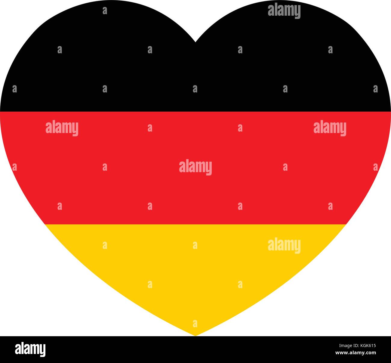 Bandiera della Germania nel cuore. bandiera tedesca illustrazione vettoriale. Illustrazione Vettoriale
