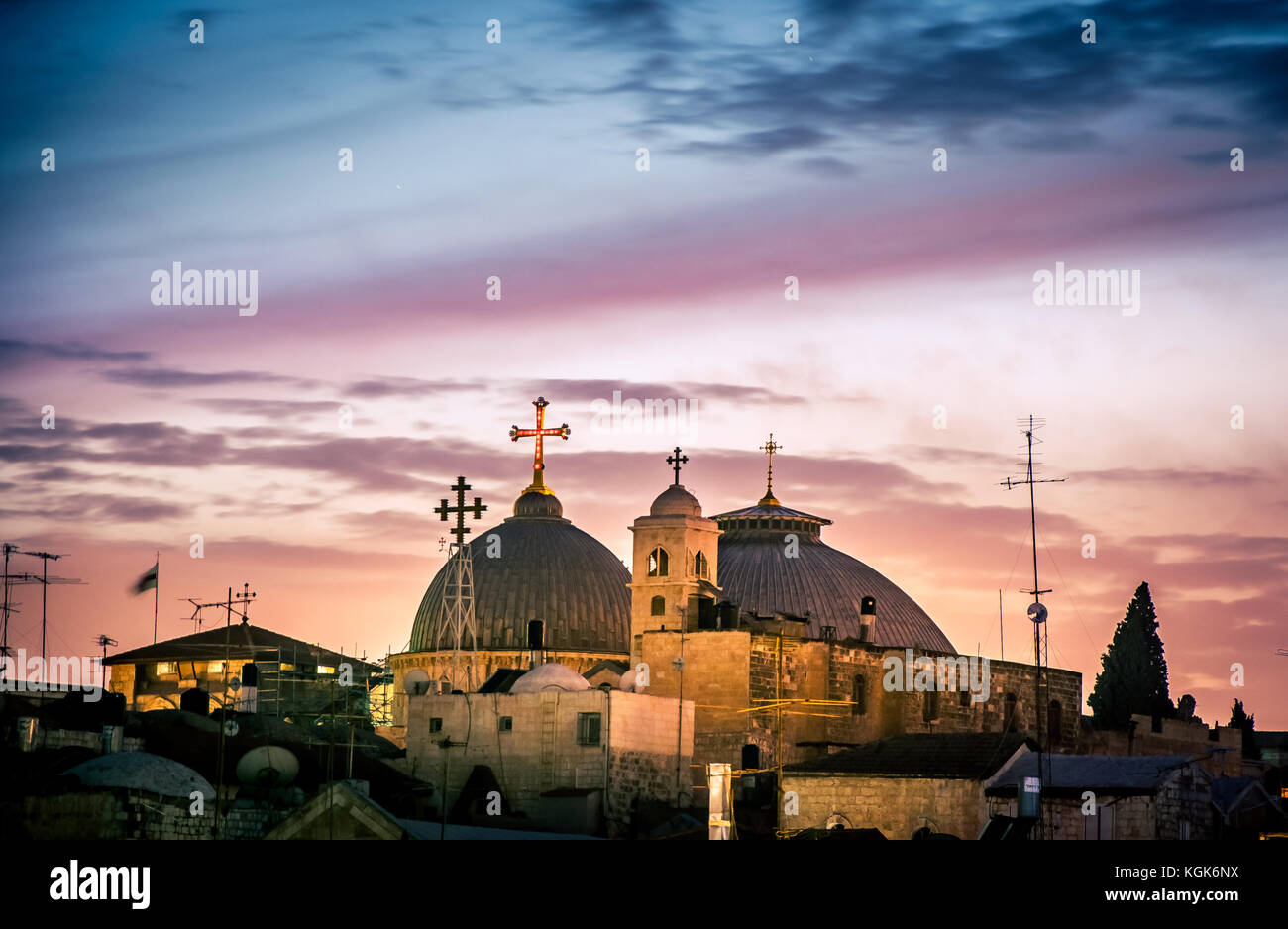 Chiesa del Santo Sepolcro a Gerusalemme, Israele Foto Stock