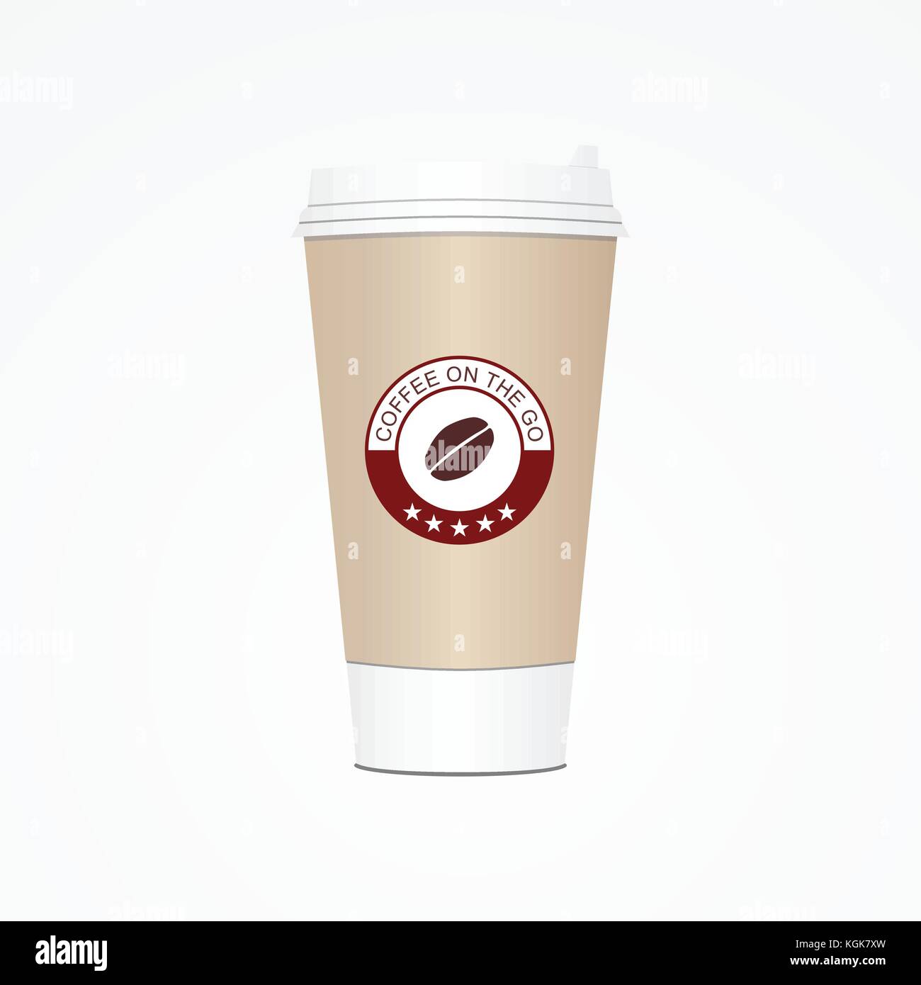 Tazza da caffè. prenderà il via la carta / plastica tazza da caffè illustrazione vettoriale. Illustrazione Vettoriale