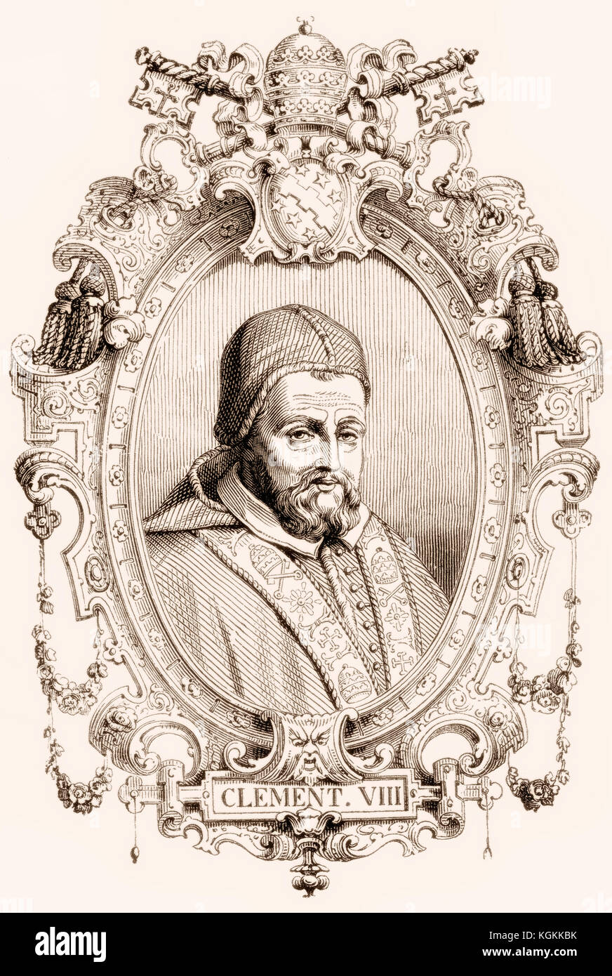 Clemente VIII, 1536-1605, nato Ippolito Aldobrandini, fu Papa dal 1592 alla sua morte Foto Stock