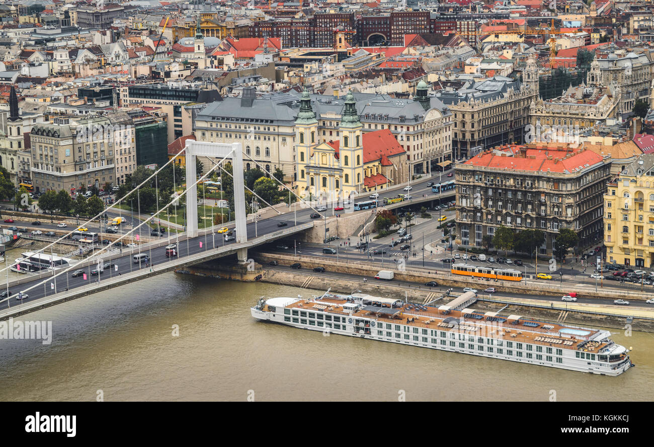 Il ponte Elisabetta a Budapest, in Ungheria su settembre 2017 Foto Stock